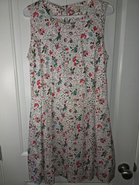 GAP Vintage White Floral Dress with Pink & Teal Accents Size 6 NWOT